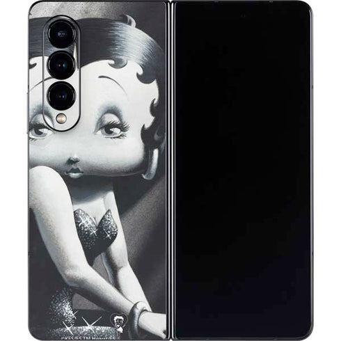 Betty Boop Black and White Galaxy Z Fold4 5G Skin